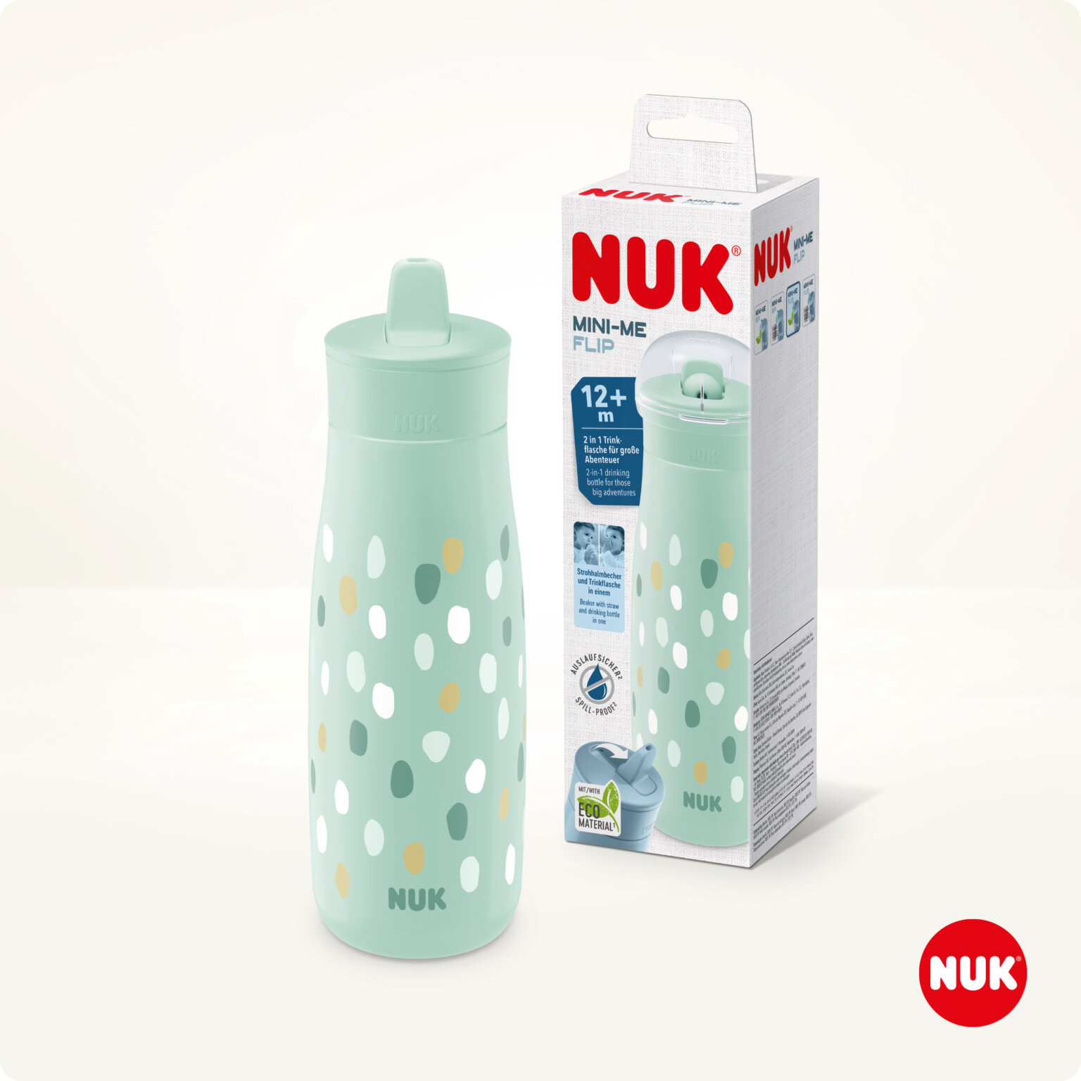 NUK - MINI-ME FLIP Πλαστικό Παιδικό Παγούρι 12m+ (πράσινο) - 450ml 10225326